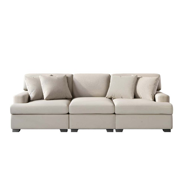 Latitude Run® 3 Seat Sofa with Removable Back and Seat Cushions and 4